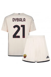 AS Roma Paulo Dybala #21 Babytruitje Uit tenue Kind 2023-24 Korte Mouw (+ Korte broeken)